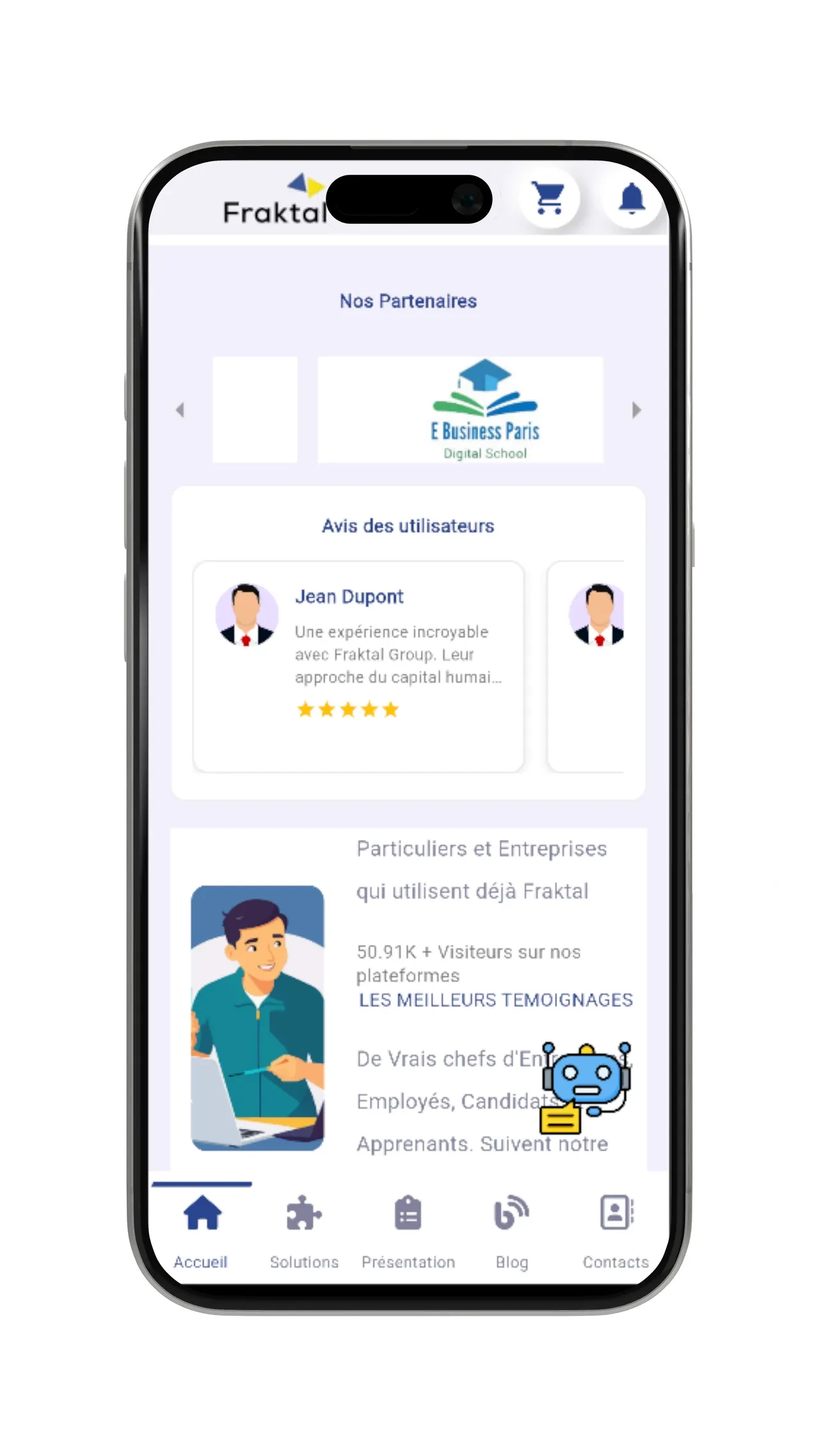 Fraktal Group — Plateforme web — capture 2
