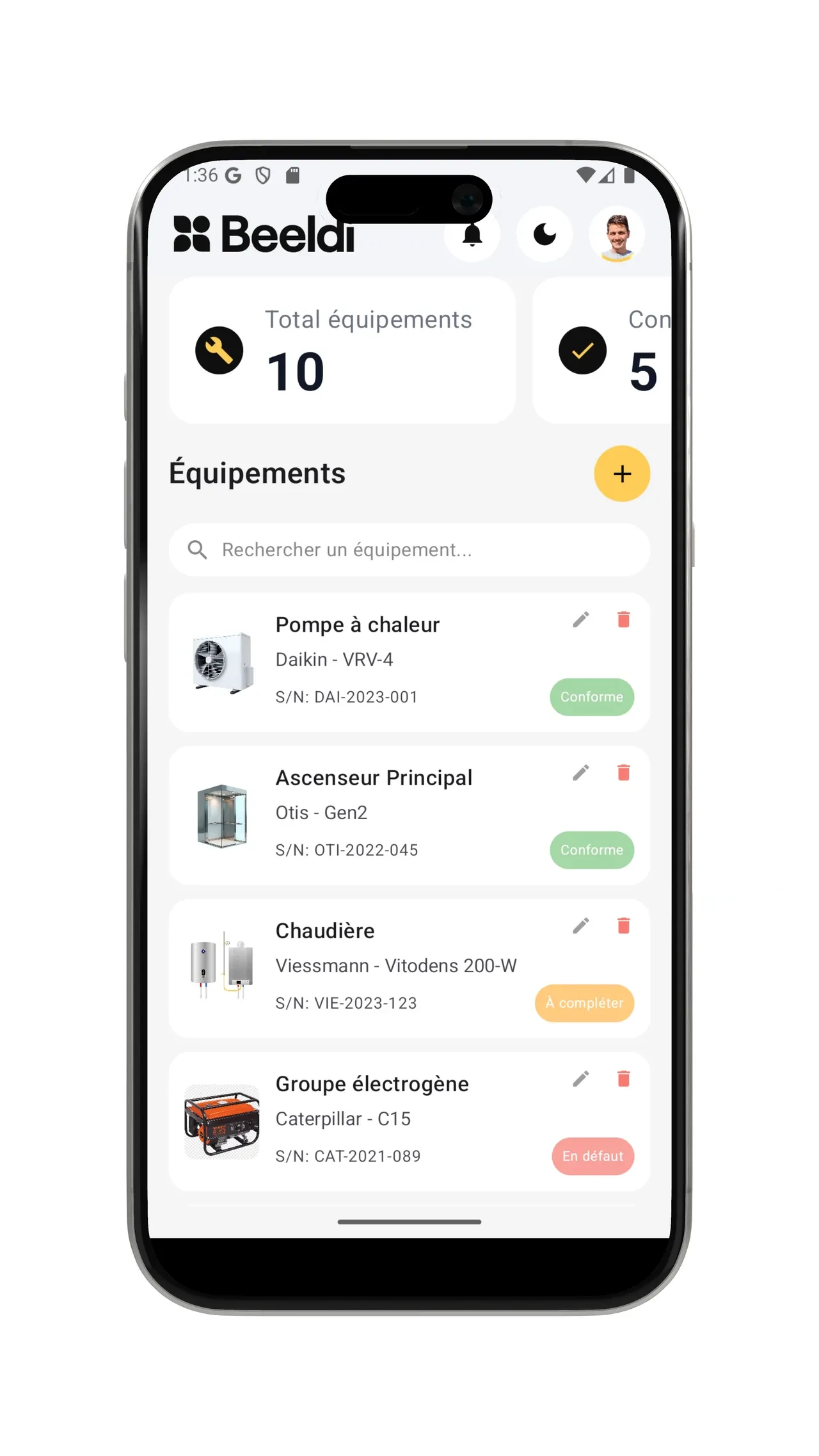 Beeldi — Gestion d'équipements — capture 2